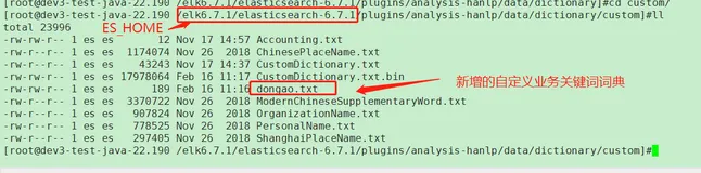 elasticsearch hanlp插件自定义词典配置