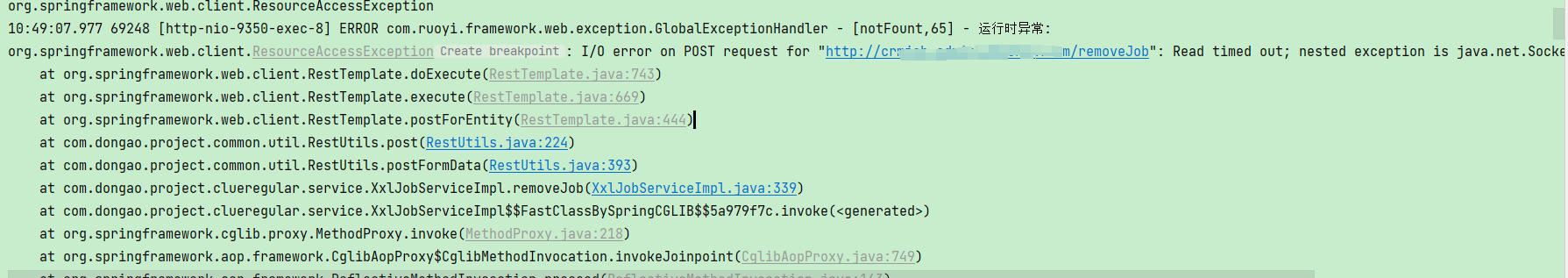 RestTemplate报错I/O error on POST request for 