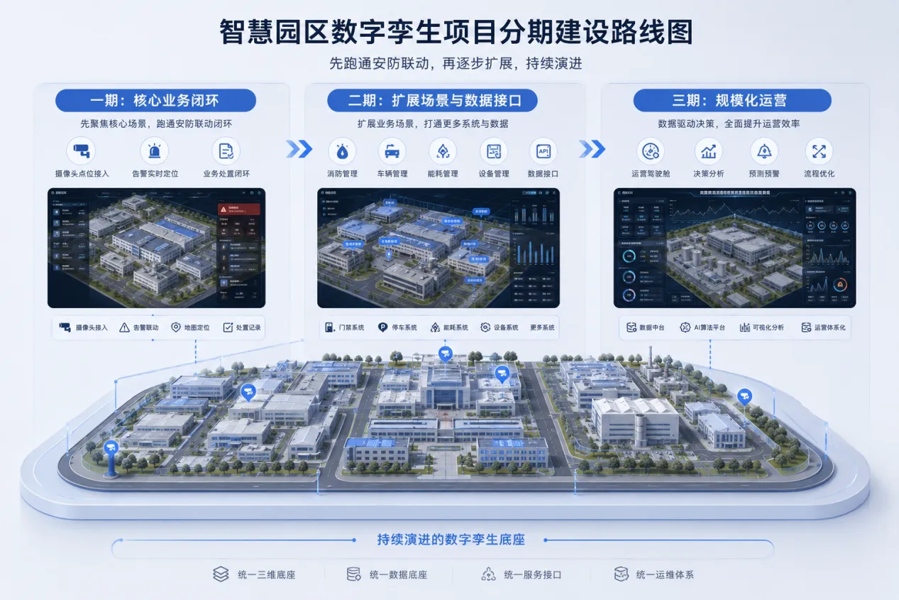 数字孪生项目从核心业务闭环到扩展运营的三阶段建设路线图