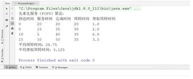 先来先服务(FCFS)调度算法（Java实现）