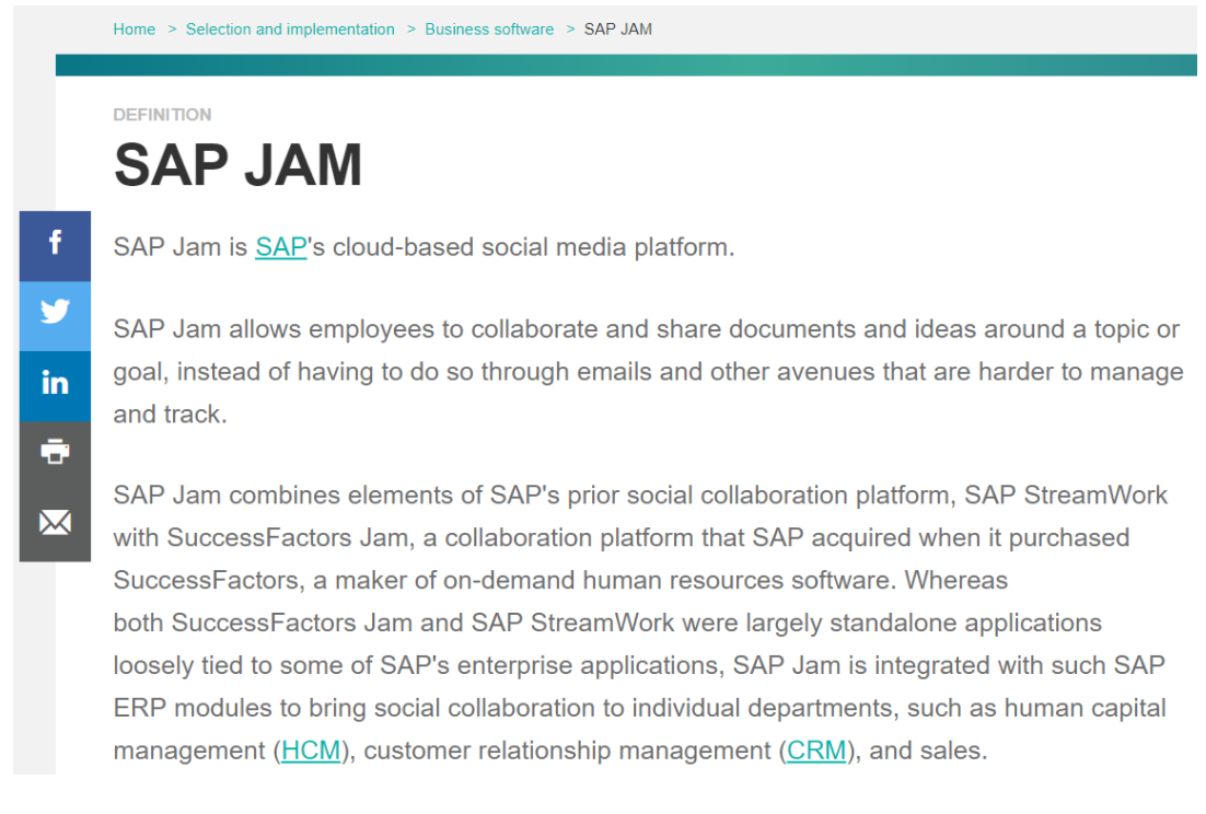 SAP JAM里的用户profile功能