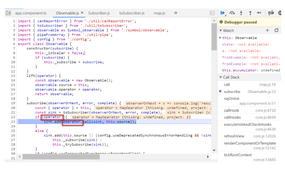 rxjs pipe和map组合的一个实际例子的单步调试阿里云开发者社区