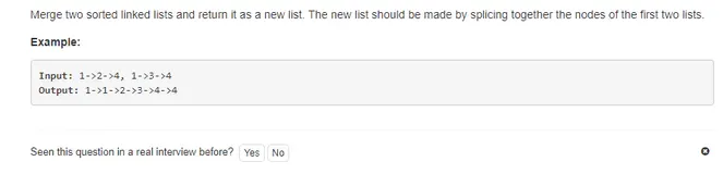 Leetcode-Easy21. Merge Two Sorted Lists