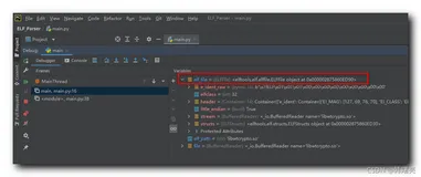 【Android 逆向】使用 Python 代码解析 ELF 文件 ( PyCharm 中进行断点调试 | ELFFile 实例对象分析 )（二）