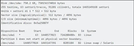 Partition 1 does not start on physical sector boundary