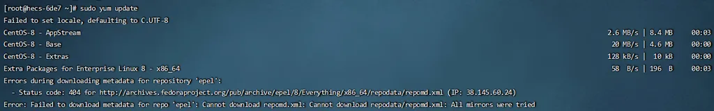 Failed to download metadata for repo &#39;epel&#39;