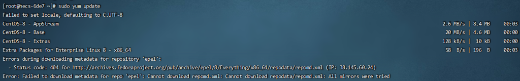 Failed to download metadata for repo &#39;epel&#39;