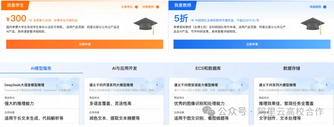 挑战杯专属支持资源|阿里云-AI大模型算力及实验资源丨云工开物