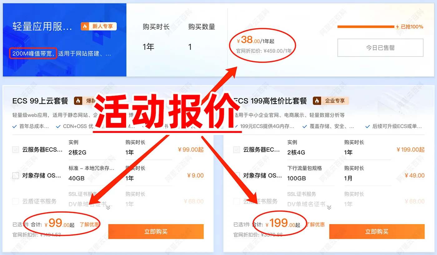 阿里云服务器活动报价