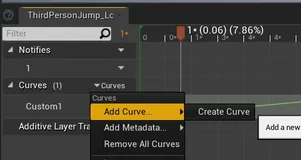UE4 动画蓝图中两类动画曲线的使用