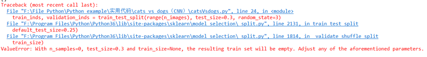 成功解决ValueError: With n_samples=0, test_size=0.3 and train_size=None ...