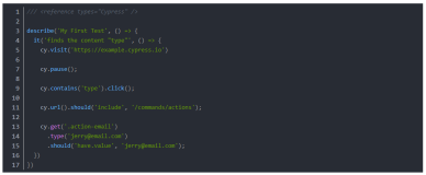 通过一个简单的例子，了解如何单步调试 Cypress 代码