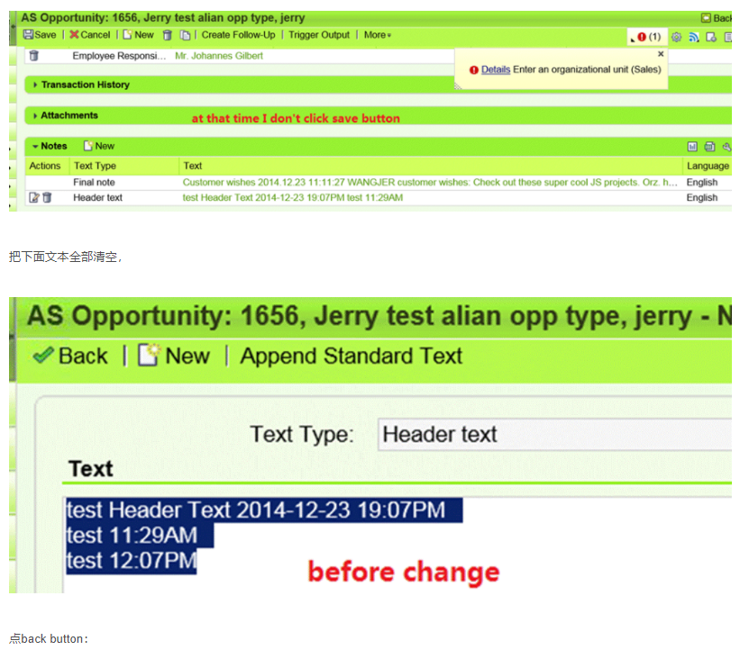 如何使用代码的方式删除 SAP CRM 订单 Text 数据