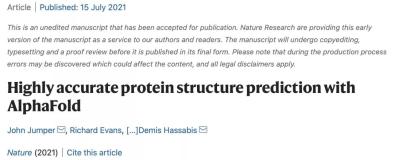 谷歌提前开源AlphaFold 2！Nature、Science同时公开两大蛋白质结构预测工具（一）