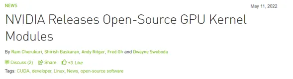 重磅！英伟达宣布开源 Linux GPU 内核驱动