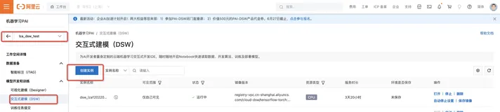 【DSW Gallery】DSW实例管理
