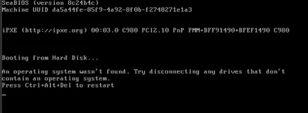 启动报错“An operating system wasn't found”