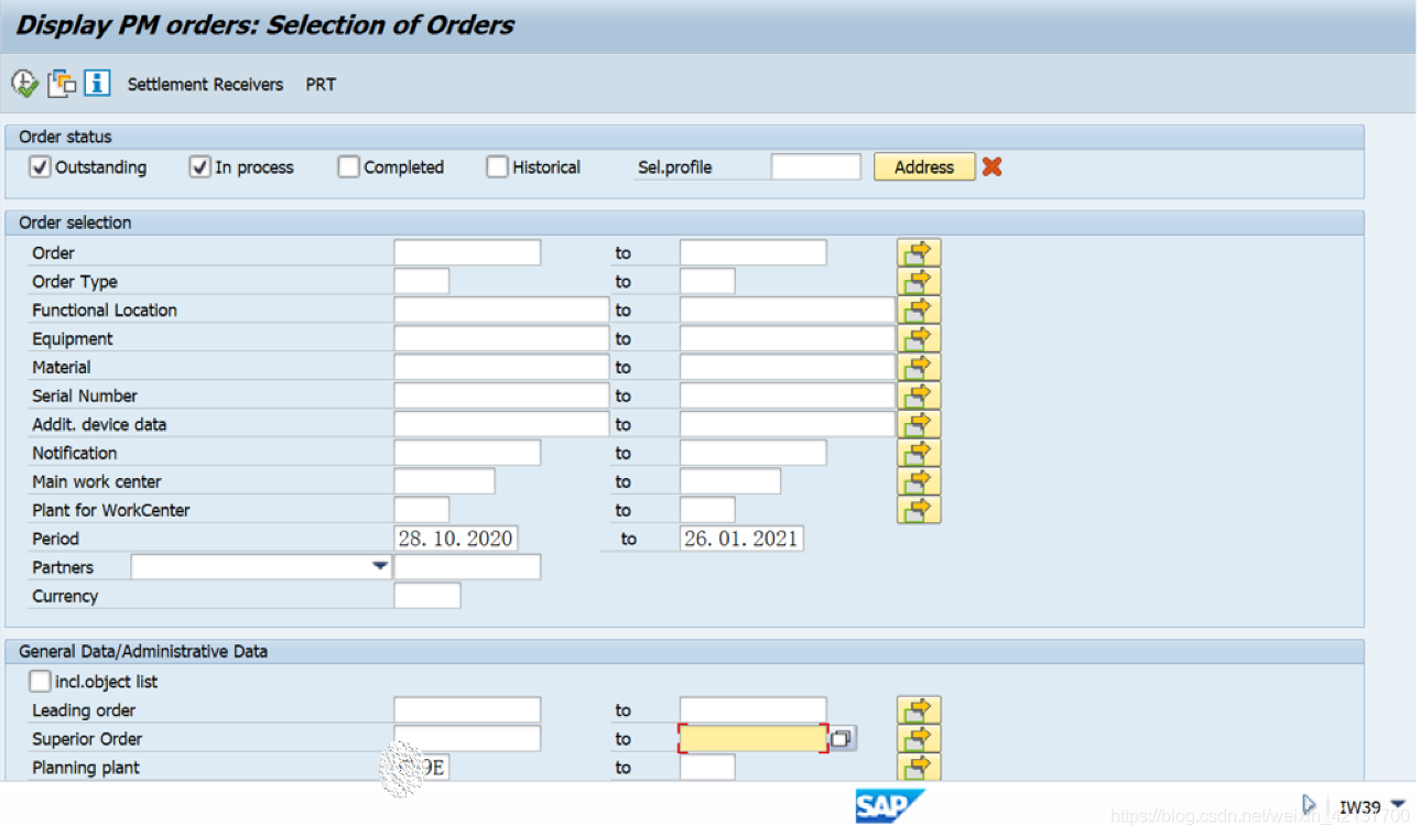 SAP PM入门系列30 - IW39 Display Orders
