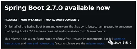 重磅！Spring Boot 2.7 正式发布，一大波新特性，看完我彻底躺平了。。
