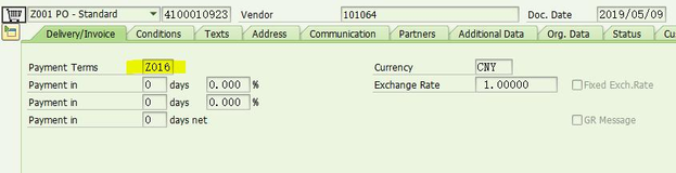 SAP MM 分期付款场景下的付款方式