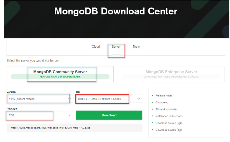 Centos 7.5安装配置MongoDB 4.0.5