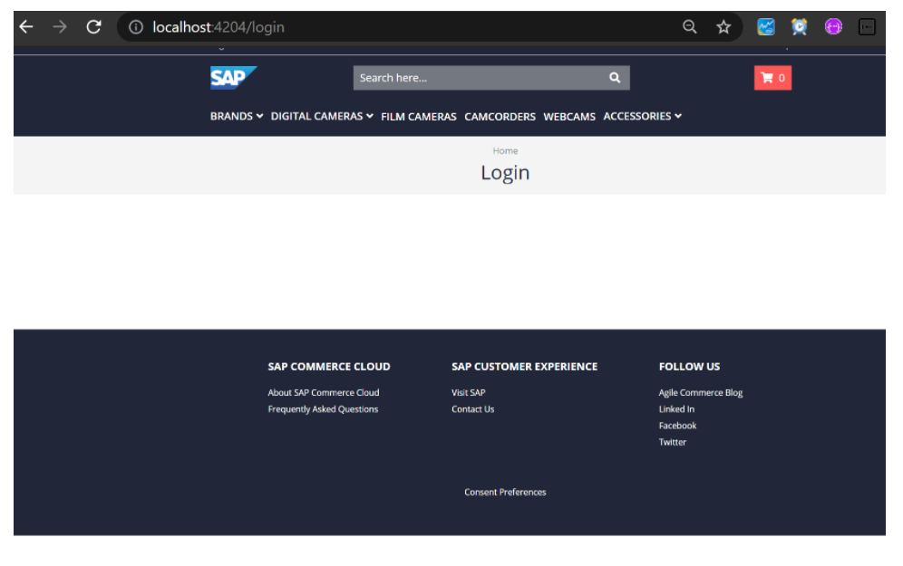 SAP Spartacus login 页面看不到 UI 控件的问题解决