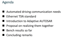使用以太网 TSN 和自适应 AUTOSAR 实现自动驾驶系统