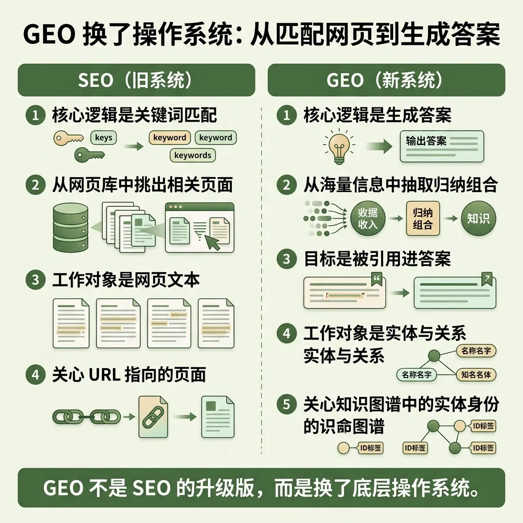 GEO 换了操作系统：从匹配网页到生成答案