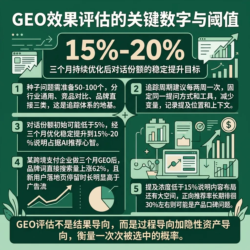 GEO效果评估的关键数字与阈值
