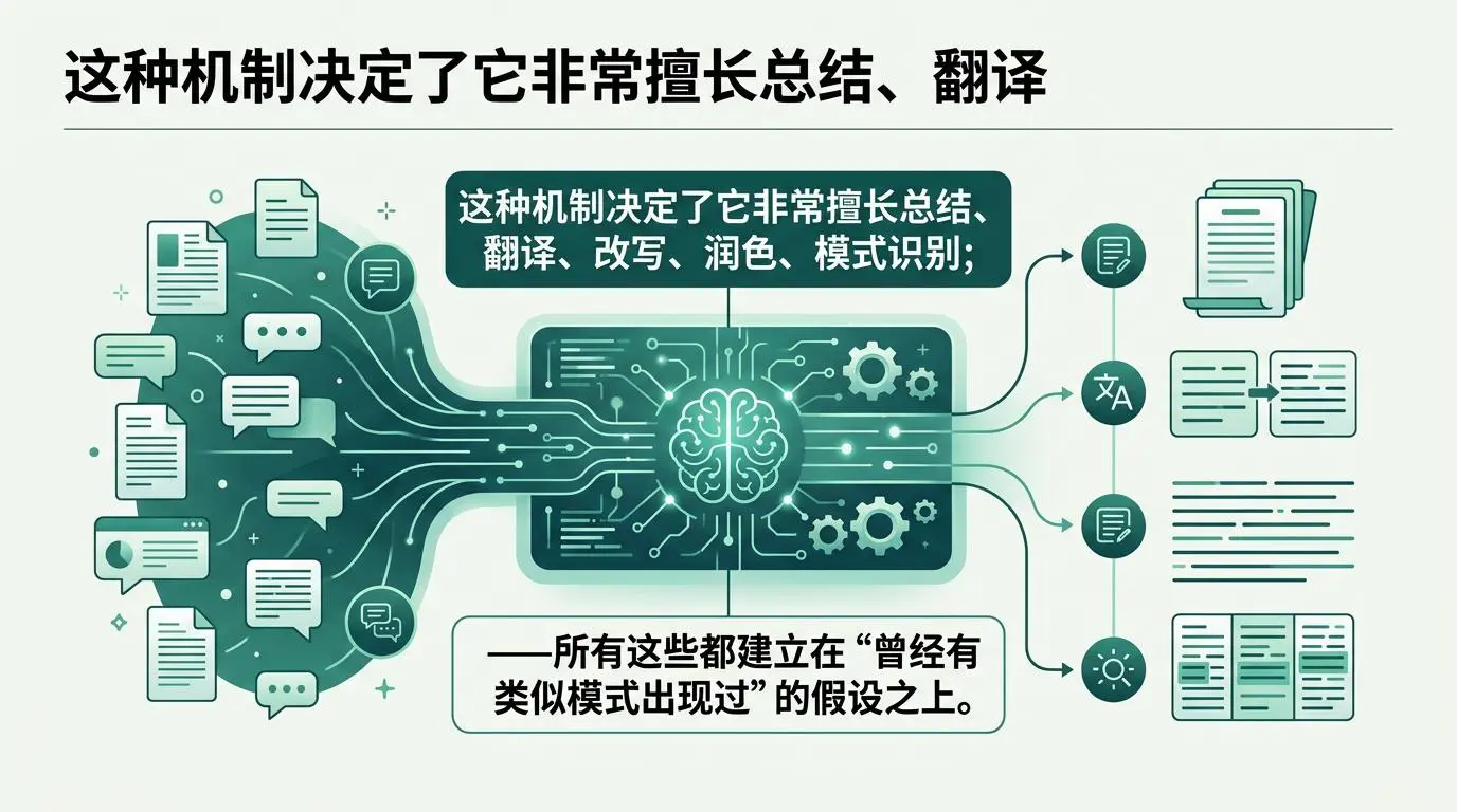 这种机制决定了它非常擅长总结、翻