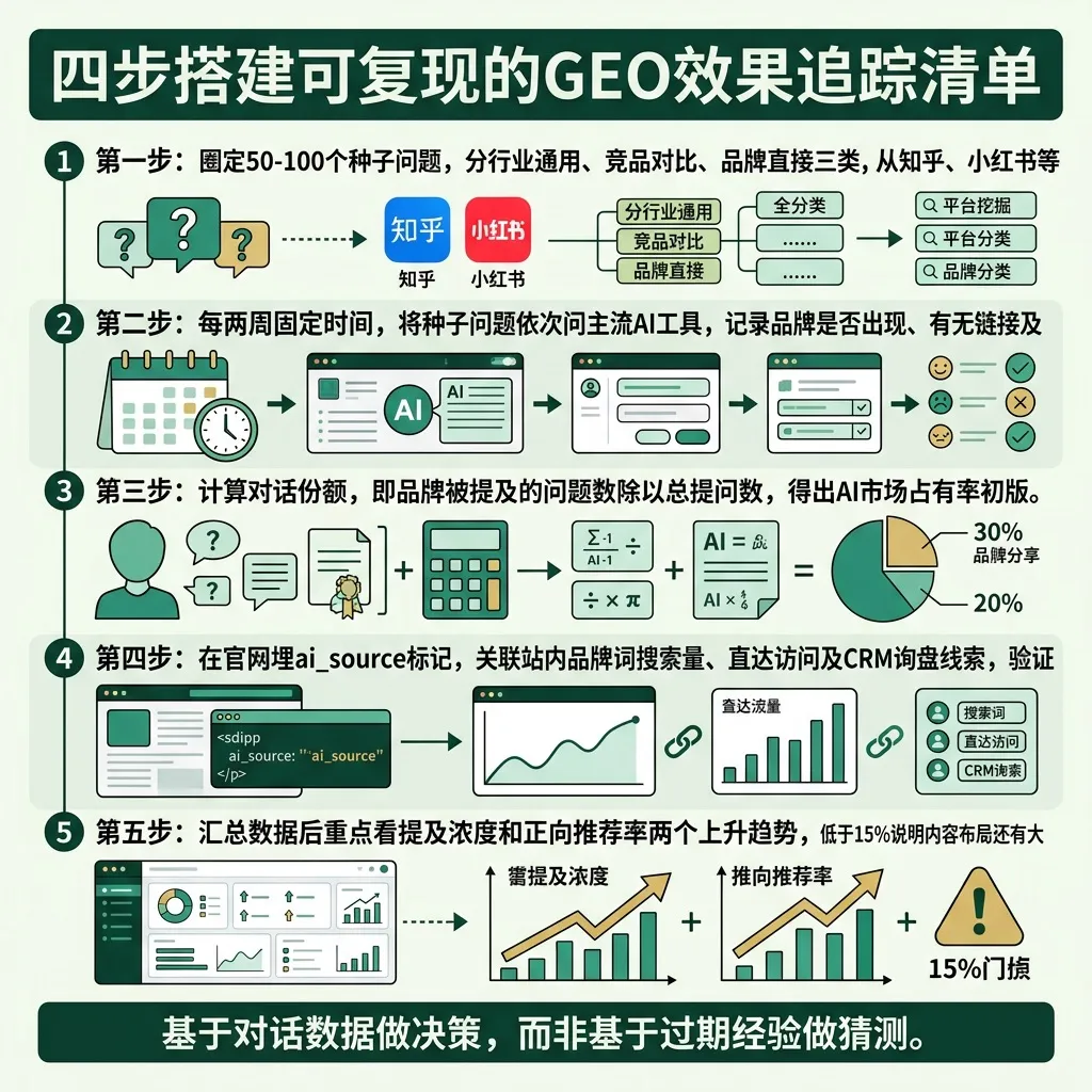 四步搭建可复现的GEO效果追踪清单