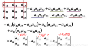 二维数组实验题：按如下公式递归计算矩阵行列式的值：（C语言）