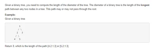 Leetcode-Easy 543. Diameter of Binary Tree