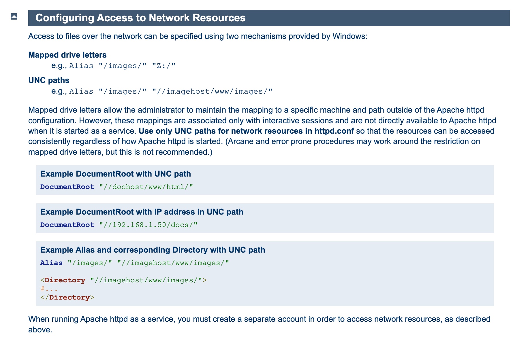 Apache On Windows 如何使用阿里云NAS作为WEB站点目录