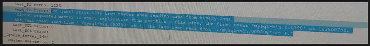 MySQL 5.6 主从报错一例