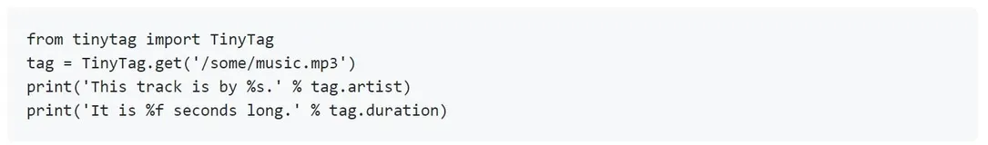 tinytag-用于读取MP3，OGG，FLAC和Wave文件的音乐元数据的python库