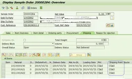 SAP SD基础知识之订单中装运相关的功能