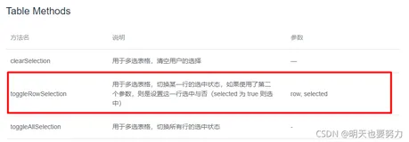 Element-ui中 表格（Table）组件中 toggleRowSelection 方法设置默认多选项 无法选中解决思路