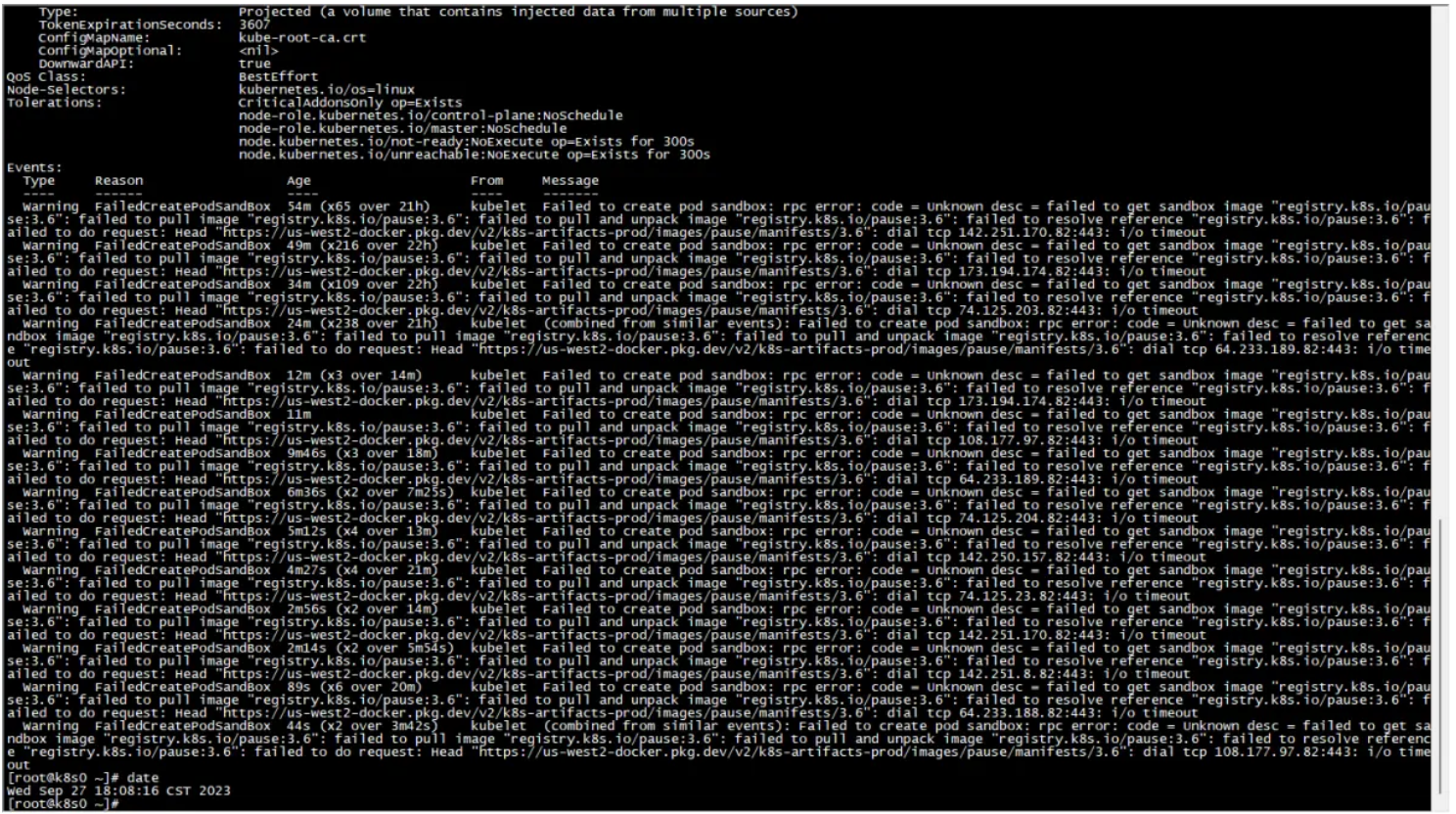 【kubernetes】解决： kubelet Failed to create pod sandbox: rpc error: code = Unknown desc = faile...