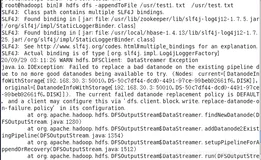 HDFS使用appendToFile报错WARN hdfs.DFSClient: DataStreamer Exception java.io.IOException: Failed