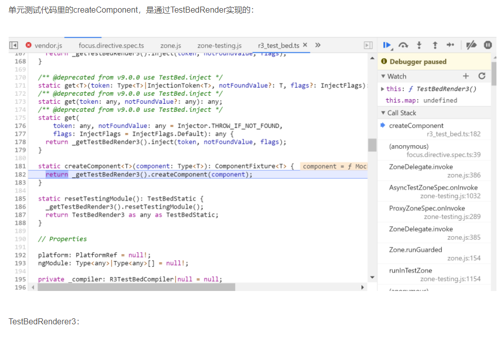 Angular jasmine单元测试框架TestBed.createComponent的实现原理