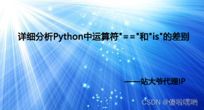 详细分析Python中运算符“==“和“is“的区别