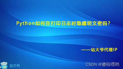 Python如何在打印日志时隐藏明文密码？