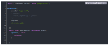 Angular Component代码和编译后生成的JavaScript代码