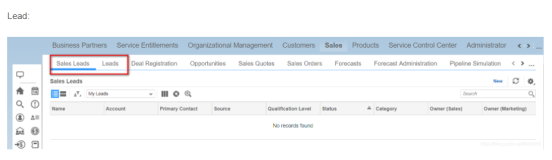 SAP Cloud for Customer里的Sales Lead和Lead