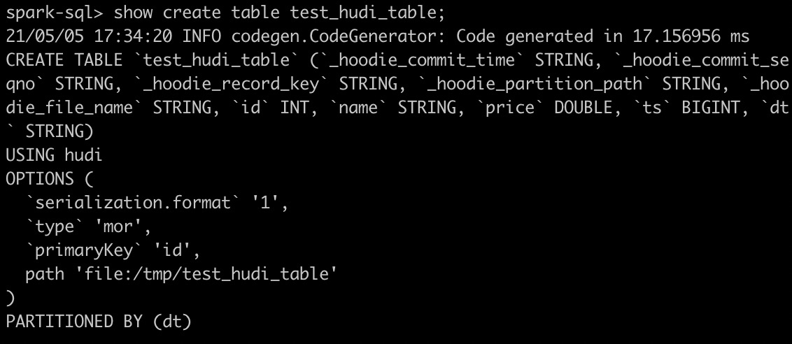Apache Hudi集成Spark SQL抢先体验