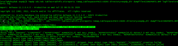 Oracle运维笔记之IMPDP导入数据报错ORA-00943