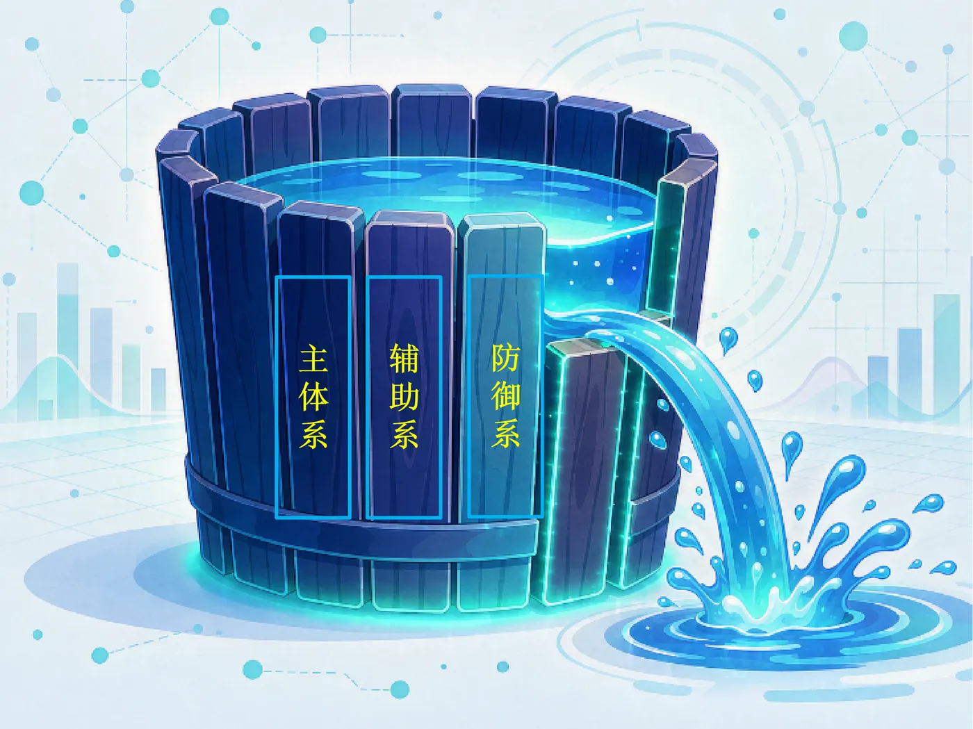 三维分别为主体系、辅助系、防御系，木桶原理.png
