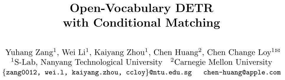 【计算机视觉 | 目标检测】Open-Vocabulary DETR with Conditional Matching论文解读