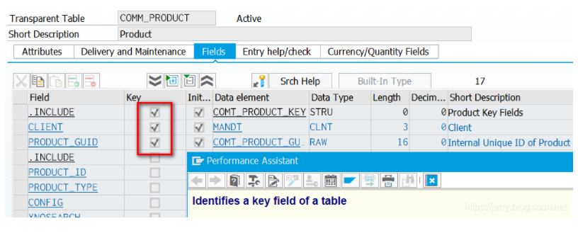 primary key in ABAP and Hybris